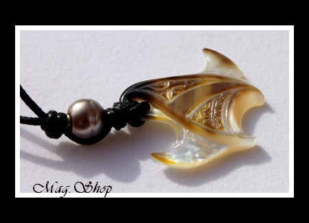Raie Reao Marquisienne Collier Mana Nacre & Perle de Tahiti MAG.SHOP