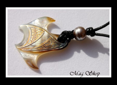 Raie Reao Marquisienne Collier Mana Nacre & Perle de Tahiti MAG.SHOP
