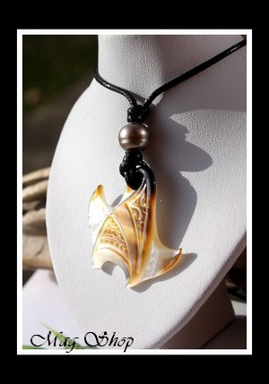 Raie Reao Marquisienne Collier Mana Nacre & Perle de Tahiti MAG.SHOP