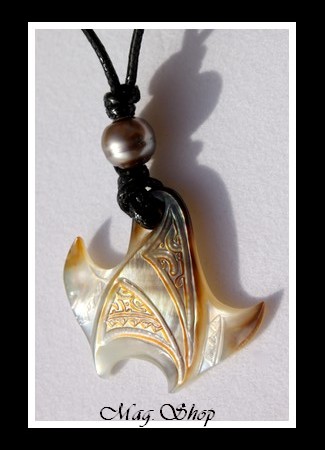 Raie Reao Marquisienne Collier Mana Nacre & Perle de Tahiti MAG.SHOP