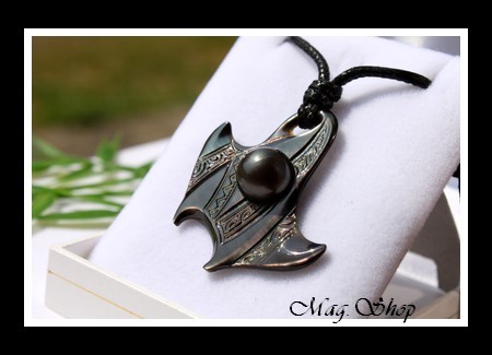 Raie Reao Marquisienne Collier Nacre & Demie-Perle de Tahiti MAG.SHOP
