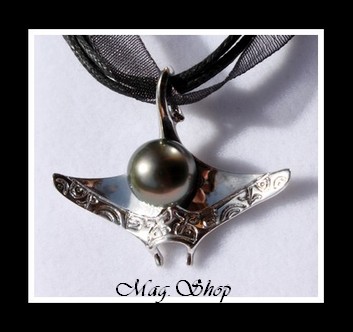Raie Takaroa Marquisienne Collier Silver Sea Perle de Tahiti Modèle 1 MAG.SHOP