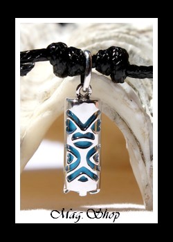 Raihearii Bracelet Tiki Chance Turquoise Argent Rhodié 925 MAG.SHOP