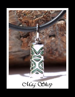 Raihearii Collier Tiki Adventurine Argent Rhodié 925  Modèle 3 MAG.SHOP