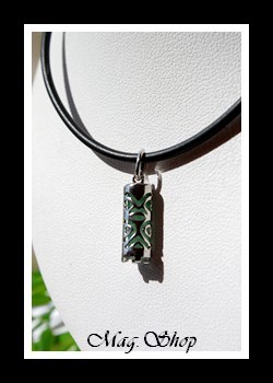 Raihearii Collier Tiki Adventurine Argent Rhodié 925  Modèle 3 MAG.SHOP