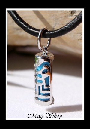 Raihere Collier Tiki Turquoise Marquisien H2.5cm - Argent 925 Modèle 6 MAG.SHOP