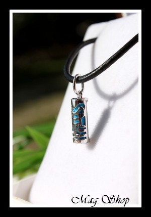 Raihere Collier Tiki Turquoise Marquisien H2.5cm - Argent 925 Modèle 6 MAG.SHOP