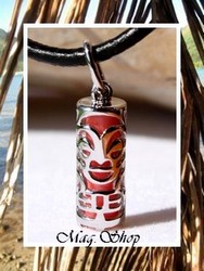 Collier Tahitien ASCALIDO Pendentif TIKI En Plaqué Or Amulette