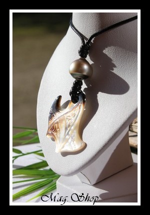 Reao Collier Raie Marquisienne Nacre & Perle de Tahiti Modèle 7 MAG.SHOP