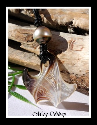 Reao Collier Raie Marquisienne Nacre & Perle de Tahiti Modèle 7 MAG.SHOP