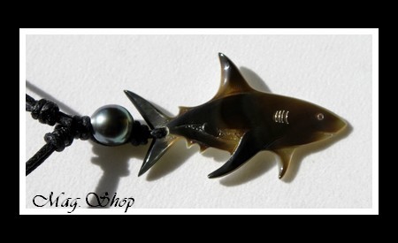 Requin Marquisien Collier Nacre & Perle de Tahiti MAG.SHOP