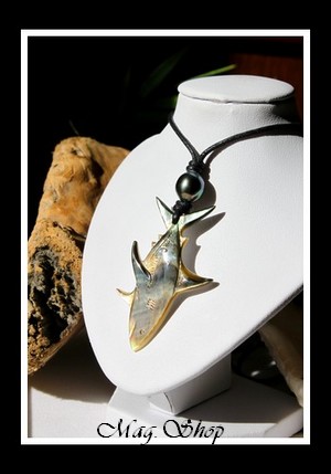 Requin Marquisien Collier Nacre & Perle de Tahiti MAG.SHOP