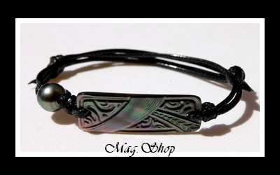 Rikitea Bracelet Marquisien Nacre & Perle de Tahiti Modèle 6 MAG.SHOP