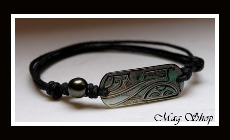 Rikitea Marquisien Bracelet Nacre & Perle de Tahiti MAG.SHOP