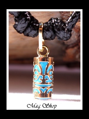 Sagesse Collier Tiki Marquisien Turquoise - OR 750 MAG.SHOP