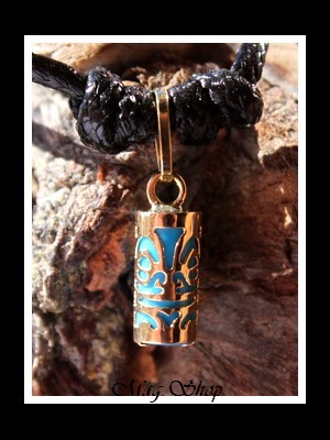 Sagesse Collier Tiki Marquisien Turquoise - OR 750 MAG.SHOP