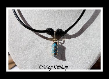 Sagesse Collier Tiki Marquisien Turquoise - OR 750 MAG.SHOP