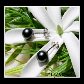 Silver Sea Collection Boucles d`Oreilles Kamaka Perles Rondes de Tahiti MAG.SHOP