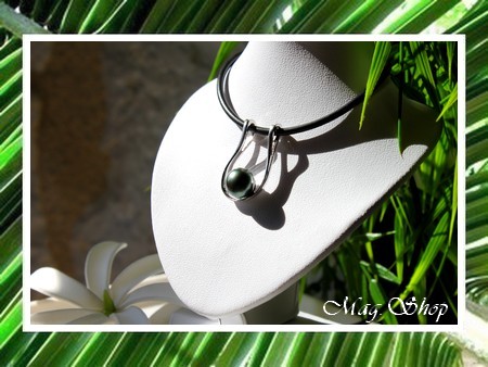 Silver Sea Collection  Collier Fakahina Argent Rhodié 925 (3.01g)  Perle Ronde de Tahiti MAG.SHOP