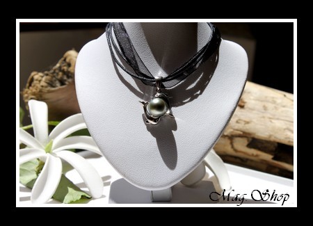 Silver Sea Collection  Collier Miti 2 Dauphins Océan Argent Rhodié 925  Perle Baroque de Tahiti MAG.SHOP