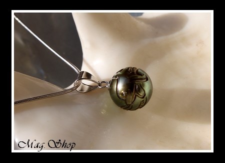 Silver Sea Collection - Pendentif Tautira Perle Ronde de Tahiti Dauphin MAG.SHOP