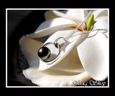 Silver Sea Collection - Pendentif Tiva Argent Rhodié 925  Perle de Tahiti MAG.SHOP