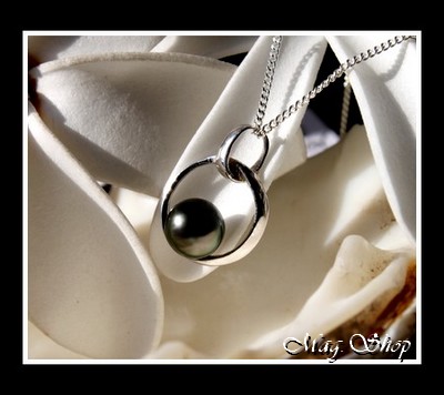 Silver Sea Collection - Pendentif Tiva Argent Rhodié 925  Perle de Tahiti MAG.SHOP