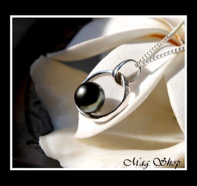 Silver Sea Collection - Pendentif Tiva Argent Rhodié 925  Perle de Tahiti MAG.SHOP