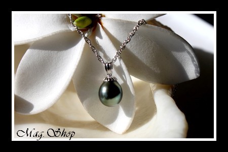 Silver Sea Collection  Pendentif Toea Argent Rhodié 925 (0.17g) Perle  de Tahiti MAG.SHOP