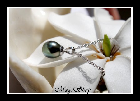 Silver Sea Collection  Pendentif Toea Argent Rhodié 925 (0.17g) Perle  de Tahiti MAG.SHOP