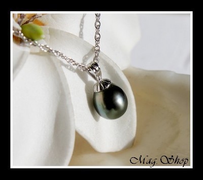 Silver Sea Collection  Pendentif Toea Argent Rhodié 925 (0.17g) Perle  de Tahiti MAG.SHOP