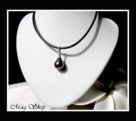 Silver sea Collection  Collier MOERAI  Argent Rhodié 925  Perle Baroque de Tahiti MAG.SHOP