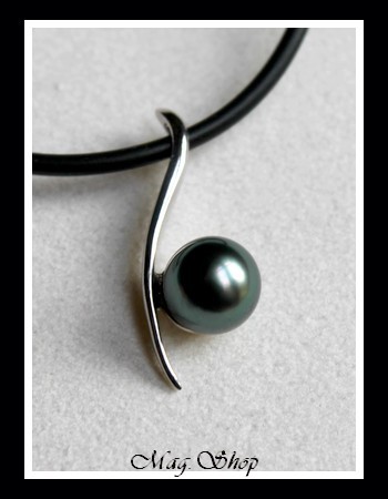 Silver sea Collection  Collier Maupihaa Argent Rhodié 925 Perle de Tahiti MAG.SHOP