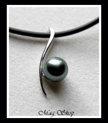 Silver sea Collection  Collier Maupihaa Argent Rhodié 925 Perle de Tahiti MAG.SHOP