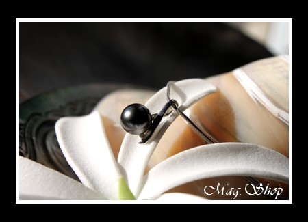 Silver sea Collection  Pendentif Haraiki Argent Rhodié 925 (1.04g) Perle Ronde de Tahiti MAG.SHOP
