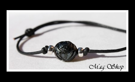 Surfeur Faanui Raie Bracelet Perle de Tahiti Gravée Marquisienne MAG.SHOP