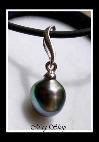 Tahanea Argent Rhodié 925 Collier Perle de Tahiti MAG.SHOP