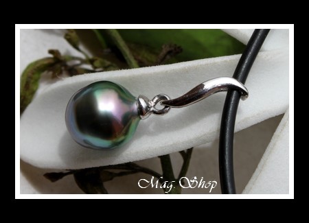 Tahanea Argent Rhodié 925 Collier Perle de Tahiti MAG.SHOP