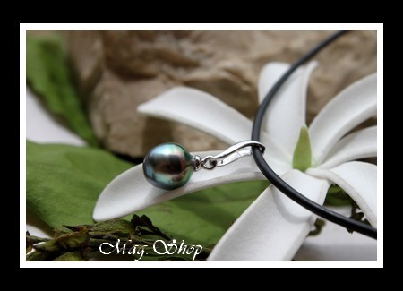 Tahanea Argent Rhodié 925 Collier Perle de Tahiti MAG.SHOP