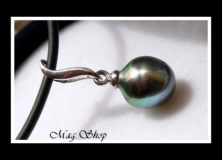 Tahanea Argent Rhodié 925 Collier Perle de Tahiti MAG.SHOP