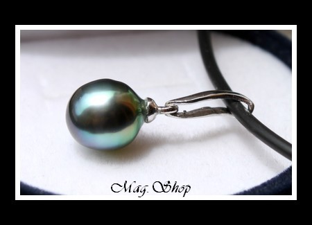 Tahanea Argent Rhodié 925 Collier Perle de Tahiti MAG.SHOP