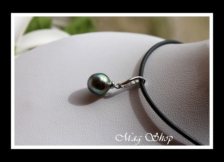 Tahanea Argent Rhodié 925 Collier Perle de Tahiti MAG.SHOP