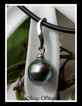 Tahanea Argent Rhodié 925 Collier Perle de Tahiti MAG.SHOP
