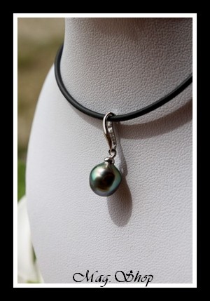 Tahanea Argent Rhodié 925 Collier Perle de Tahiti MAG.SHOP