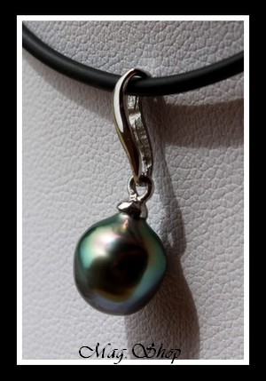 Tahanea Argent Rhodié 925 Collier Perle de Tahiti MAG.SHOP
