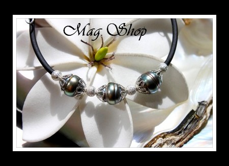 Tahiti Collection - Bracelet Manava 3 Perles Cerclées de Tahiti MAG.SHOP