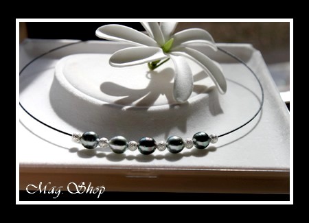 Tahiti Collection  Collier Maeva  5 Perles Baroques de Tahiti MAG.SHOP