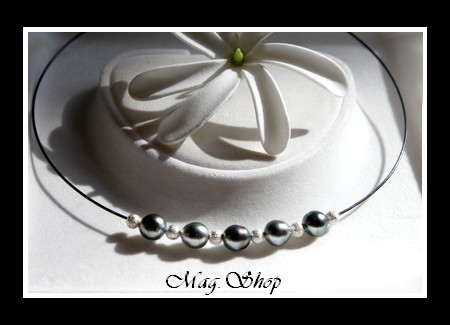 Tahiti Collection  Collier Maeva  5 Perles Baroques de Tahiti MAG.SHOP