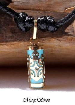 Tahiti Tortue Collier OR 750 Turquoise P12T MAG.SHOP