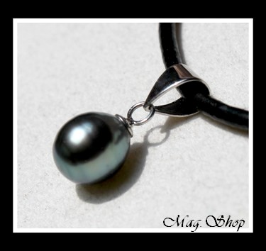 Tautira Argent Rhodié 925 Collier Perle Baroque de Tahiti MAG.SHOP